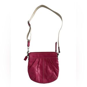 COACH Soho Vintage Pleated Leather Crossbody Bag Pink Y2K 2000s Barbiecore